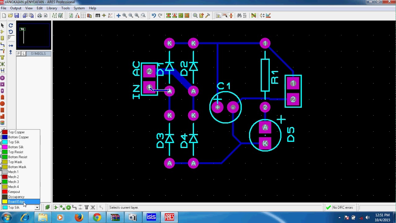 CARA MEMBUAT RANGK & JALUR PCB DI PRITEUS - YouTube