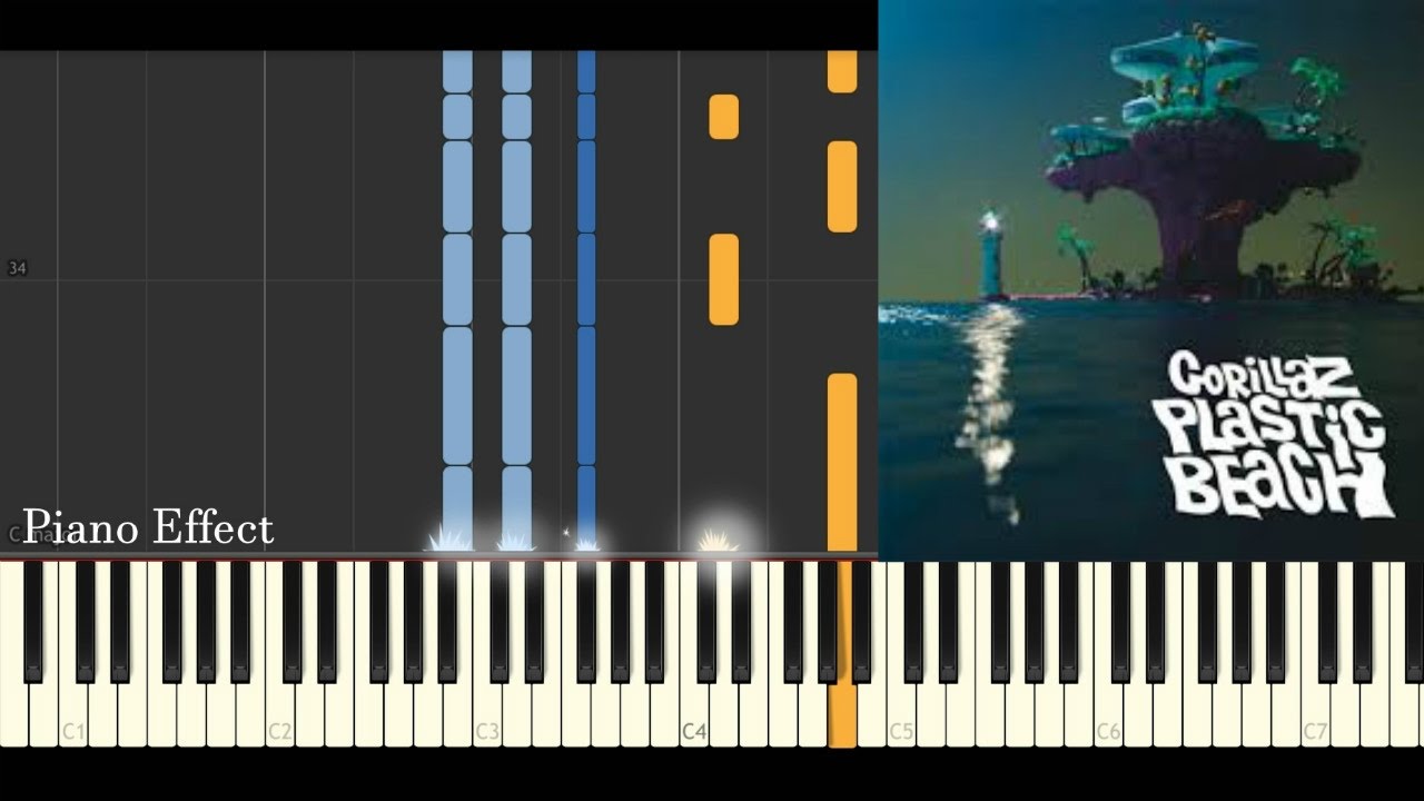 Gorillaz - On Melancholy Hill (Piano Tutorial Synthesia)