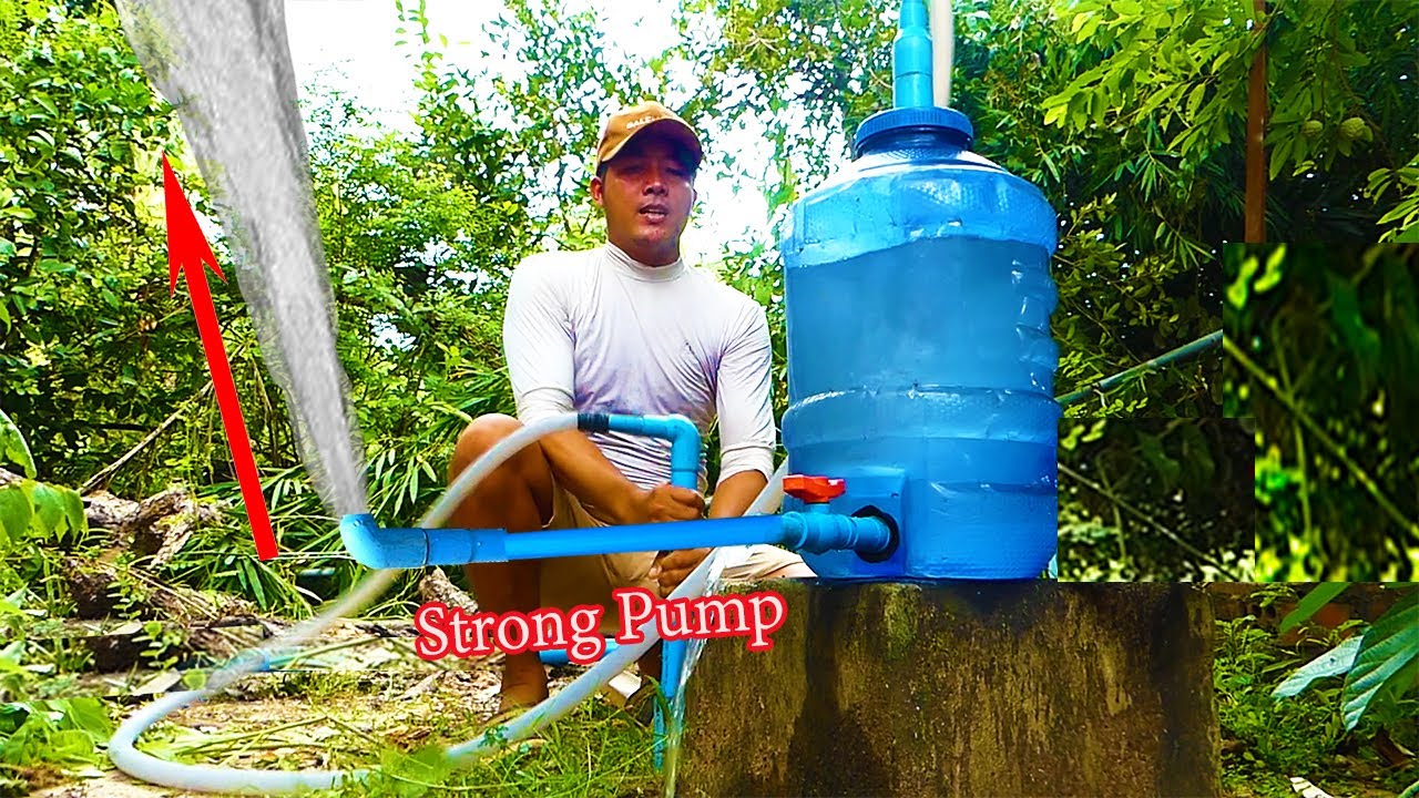 OMG Improvised manual water pump no need electricity water from the
