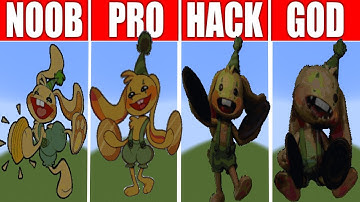 Pixel Art NOOB vs PRO vs HACKER vs GOD Bunzo Bunny Poppy Playtime chapter 2 in Minecraft