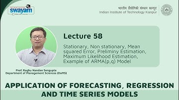 Lecture 58: Stationary, Non-stationary, Mean Squared Error, Preliminary Estimation,