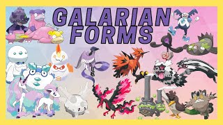 Pokémon Sword and Shield Galarian Pokémon Form list, including