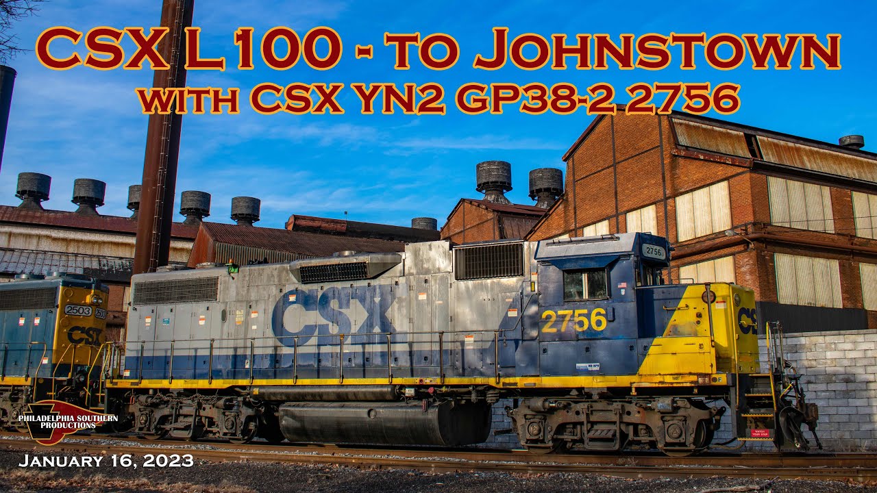 CSX YN2 GP382 2756 on L100 CSX Johnstown Local January 2023 YouTube