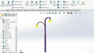 #Street light pole design with double arm street light pole in solidworks how to street light pole#