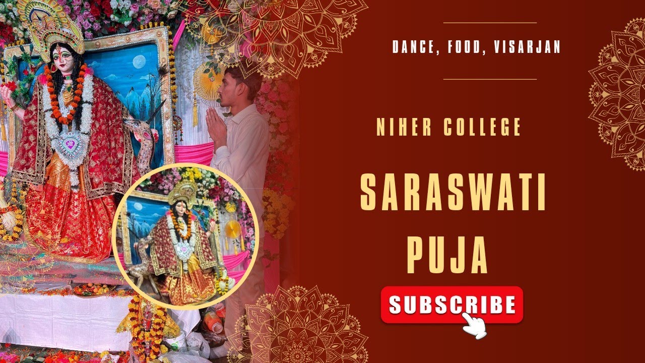 NIHER College Saraswati Puja Full Video 🎉 | Dance, Food, Bhog & Visarjan”