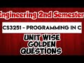 CS3251|Important questions|Programming in C|Question paper with answer key|2025|Engineering king|