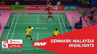 TOTAL BWF Thomas & Uber Cup Finals 2018 | Denmark vs Malaysia | Group D - Highlights | BWF 2018