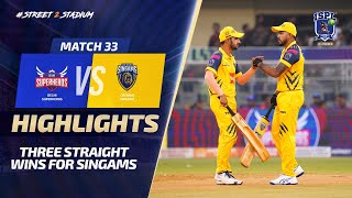 Ispl Season 3 - Match 33 Chennai Singams Defeat Delhi Superheros To Get Their Third Win In A Row.