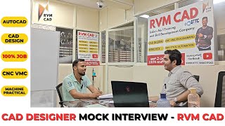 Student from Karnataka gives CAD Design Mock Interview | RVM CAD Bangalore | Autocad & Solidworks