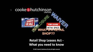 Retail Shop Leases Act -  What you need to know