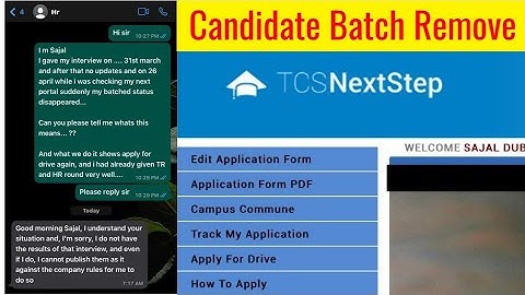 TCS Candidate Batch Option Remove