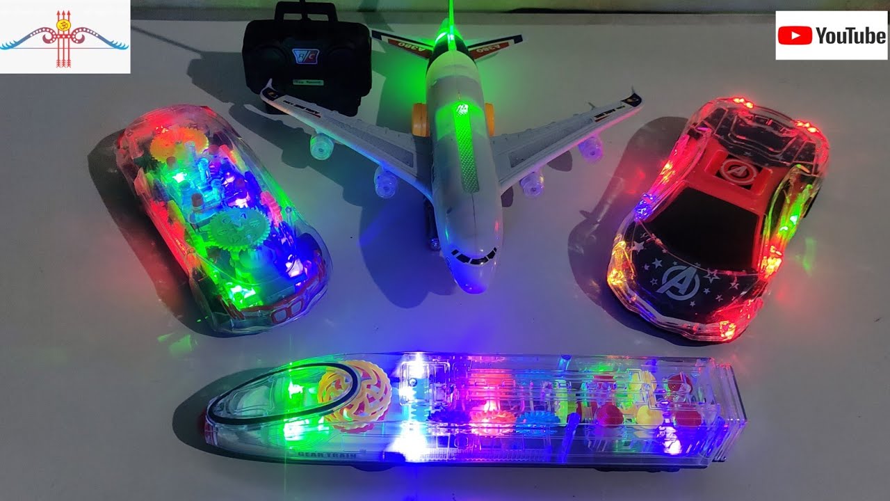 Captain America Rc car//Airoplane A380//Clarity Concept Car//Transparent Gear Light Train//Toys//