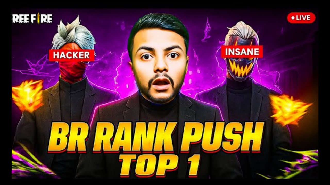 hacker😡labour rank push to top 😱1 free fire live 