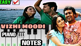 Video thumbnail of "Vizhi Moodi Yosithal | Ayan | Piano Notes"