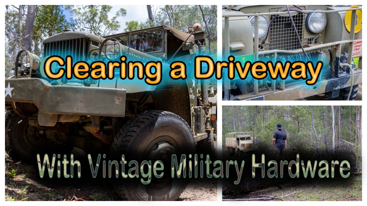 Clearing a Driveway With Military Hardware