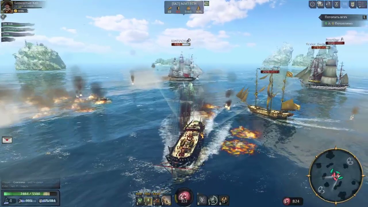 World of Sea Battle Массовый бой на AZOV