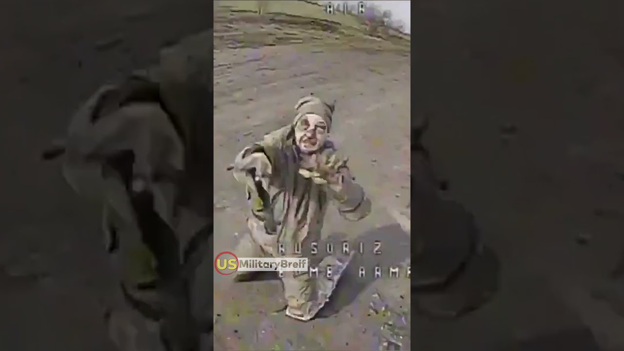 Wounded Russian Soldier Throws Crutches At Ukrainian Drone