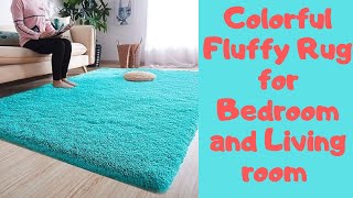 Colorful Fluffy Rug for Bedroom and Living room
