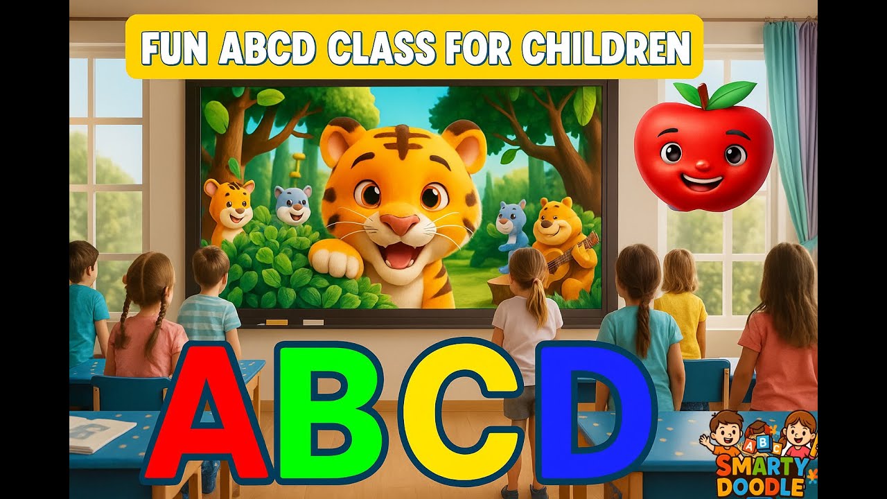 ABCD Learning for Kids | Fun Alphabet Class with Apples, Tiger ...