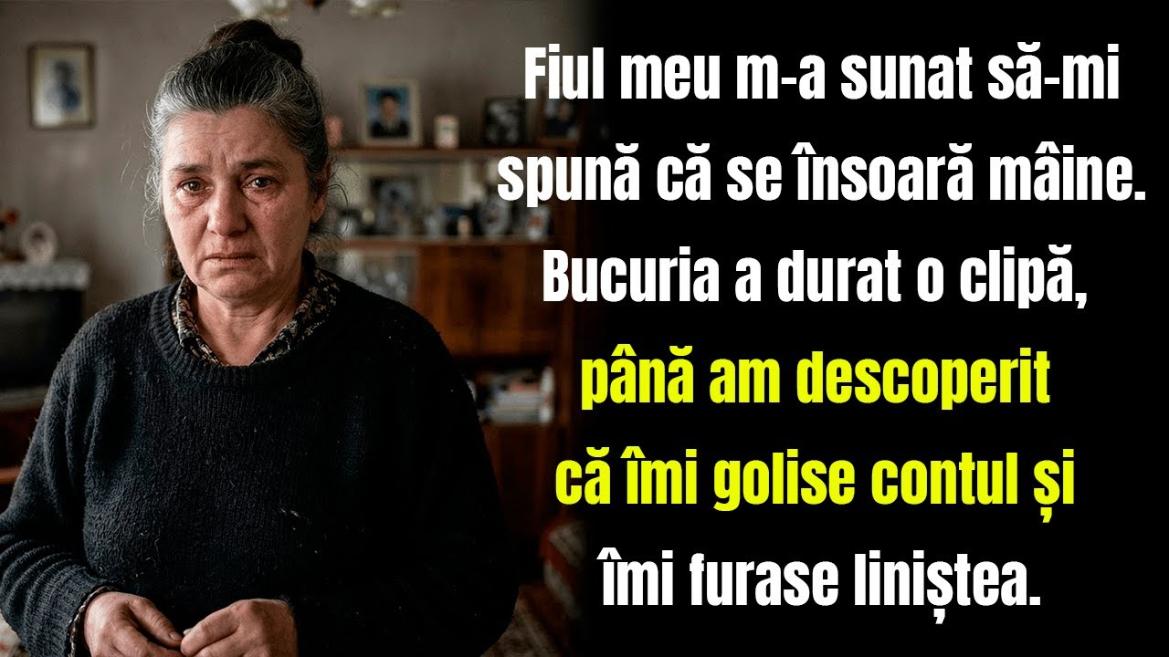 Fiul meu m-a sunat: „Mă însor mâine.” Apoi am aflat că mi-a golit contul cu banii mei