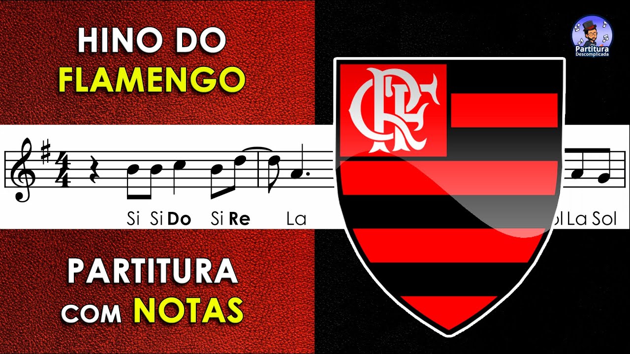 Hino Do Flamengo Partitura Com Notas Para Flauta Doce E Playback No hino-do-flamengo-partitura-com-notas-para-flauta-doce-e-playback-no