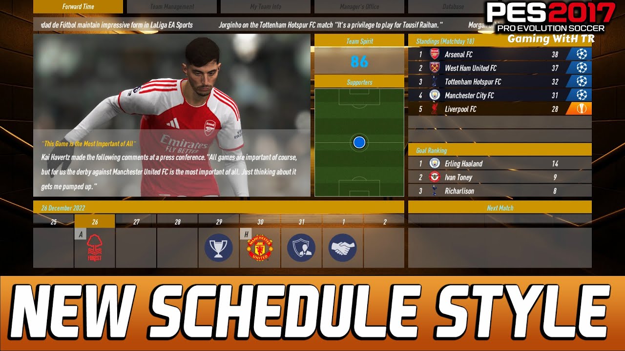 PES 2017 NEW SCHEDULE STYLE UPDATE