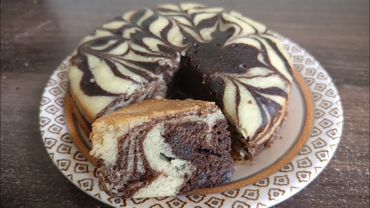 Marble Cake Recipe Without Oven || Eggless Zebra Cake Recipe || No Oven,No Beater Marble Cake Recipe