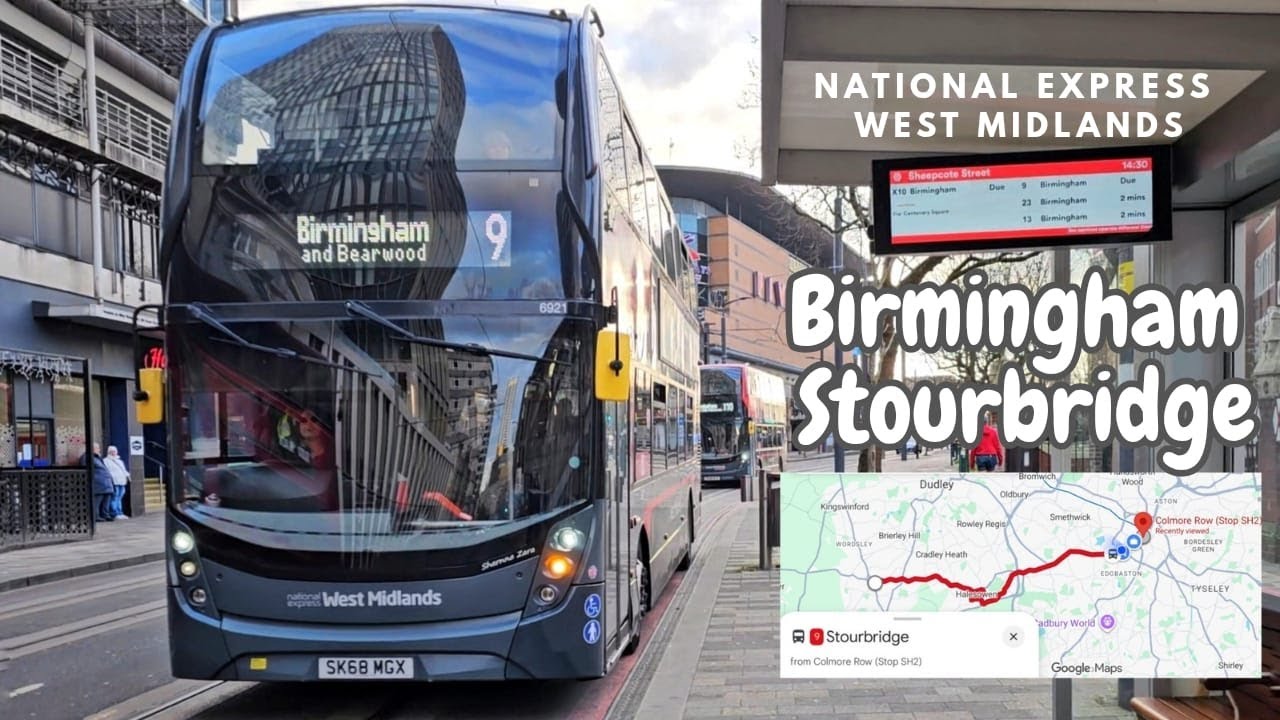 Explore Birmingham by Bus - NXWM Route 9 from Birmingham to Stourbridge