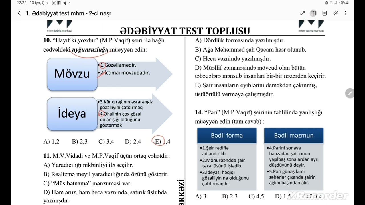 MHM test.  Molla Pənah Vaqif.  #ədəbiyyat #sertifikasiya #izah #abituriyent #miq2023 #miq