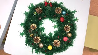 РОЖДЕСТВЕНСКИЙ ВЕНОК / НОВОГОДНИЙ ВЕНОК СВОИМИ РУКАМИ / NEW YEAR Wreath / crafts / МАСТЕР - КЛАСС