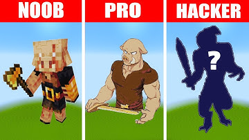 Piglin Pixel Art in Minecraft - How to Draw? NOOB vs PRO vs HACKER