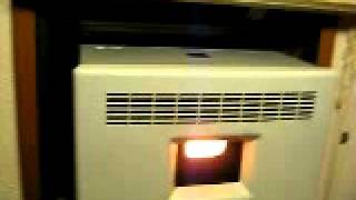 U.S. Stove Company EcoAire 2400 window pellet stove - Running - YouTube