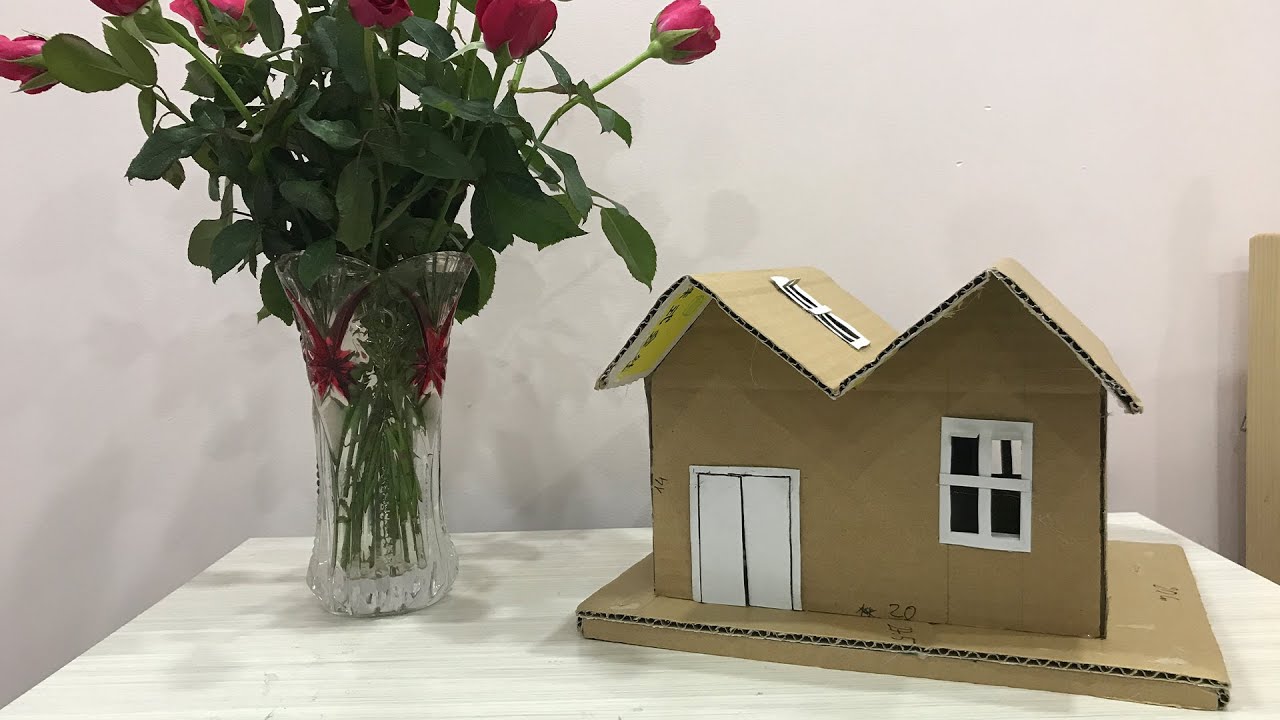 Simple DIY How To Make Amazing Small House with 2 Roofs from Cardboard