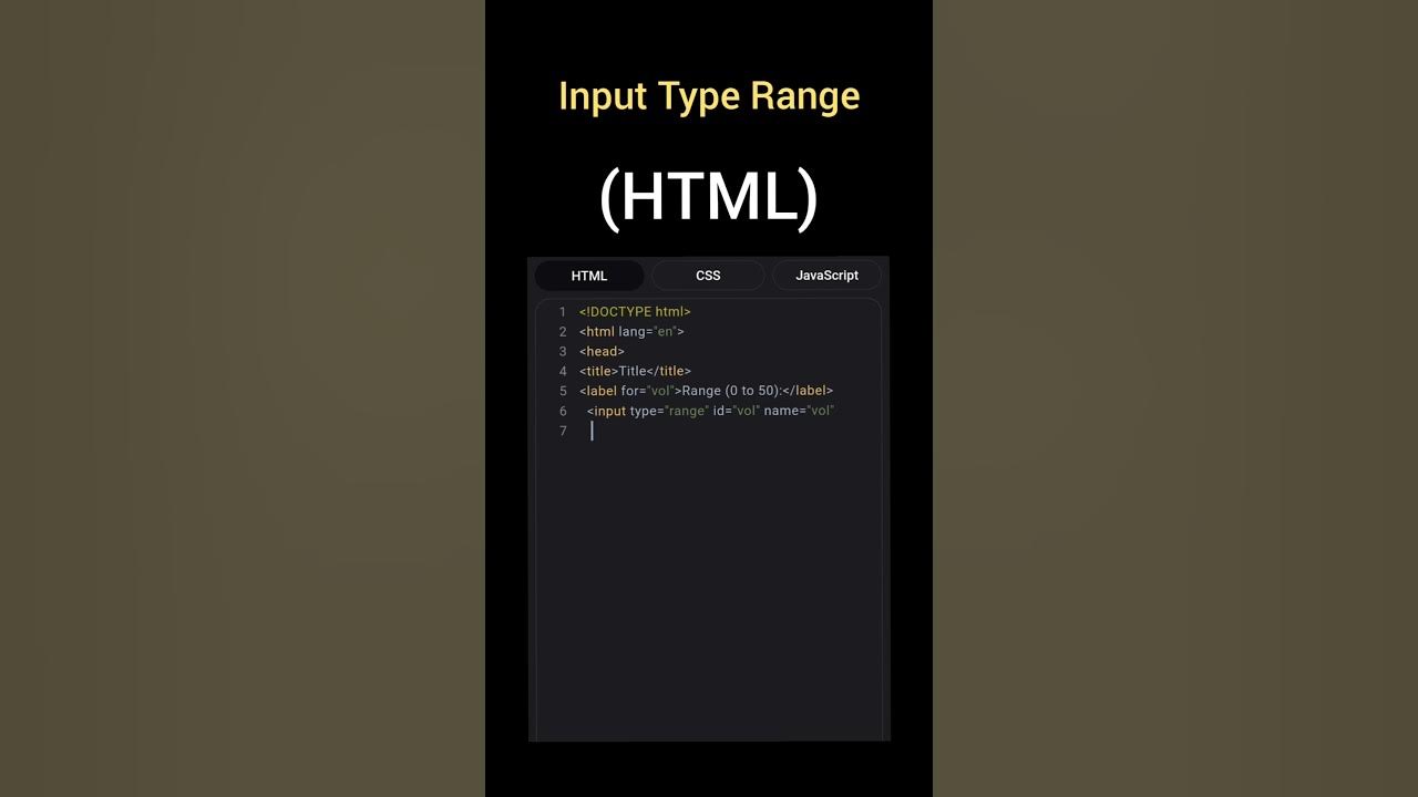 input type range inhtml,how to use input type range in html,html input ...