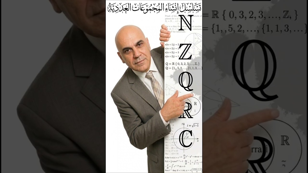 سلسلة الرياضيات بكل اللغات: تسلسل بناء المجموعات العددية: N, Z, Q, R, C