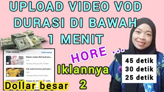 VIDEO VOD DURASI DI BAWAH 1 MENIT ADA IKLANNYA||FACEBOOK PROFESIONAL
