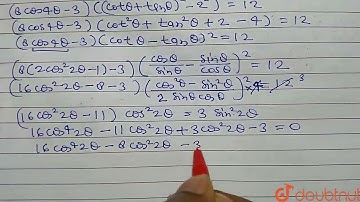 If the sum of all values of  theta , 0 le theta le 2 pi satisfying the equation  (8 cos 4 theta ...