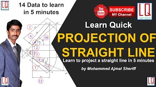 Projection of Straight Line | Engineering Drawing | Tutorial | Learn Quick | By Sheriff