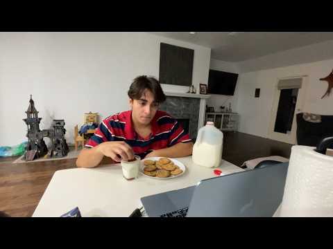 eating 15 freshly baked chocolate chip cookies