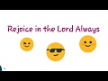 Rejoice in the Lord always with lyrics   Karaoke for kids   Sing along kids praise song