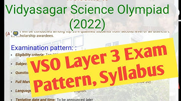 VSO Layer 3 examination pattern, Syllabus
