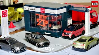 リジットダンプも回っちゃう笑 トミカタウンの街角にディーラーが良く似合う☆遂に登場 NISSANかーディーラー スカイライン付き & タカラトミーモール限定 トミカプレミアム スカイライン2000HT