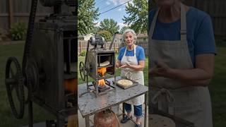 American Woman Tests a Homemade Roti Machine! 🤯🍞 #Shorts