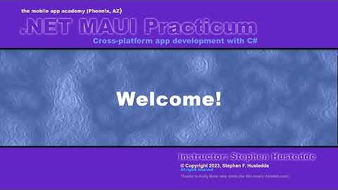 .NET MAUI 00A - Welcome