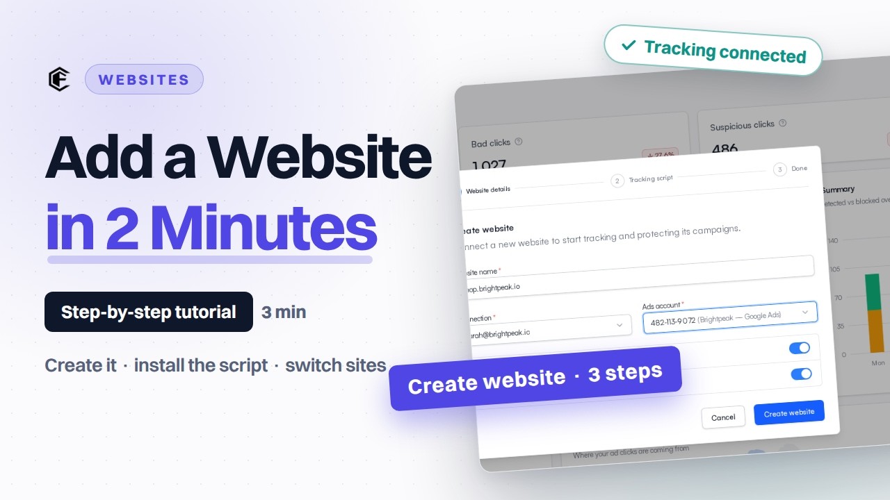 How to Add a New Website in ClickFortify in 3 Steps