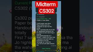 CS302 || CS302 mid term preparation || CS302 mid term current papers | CS302 mcq preparation