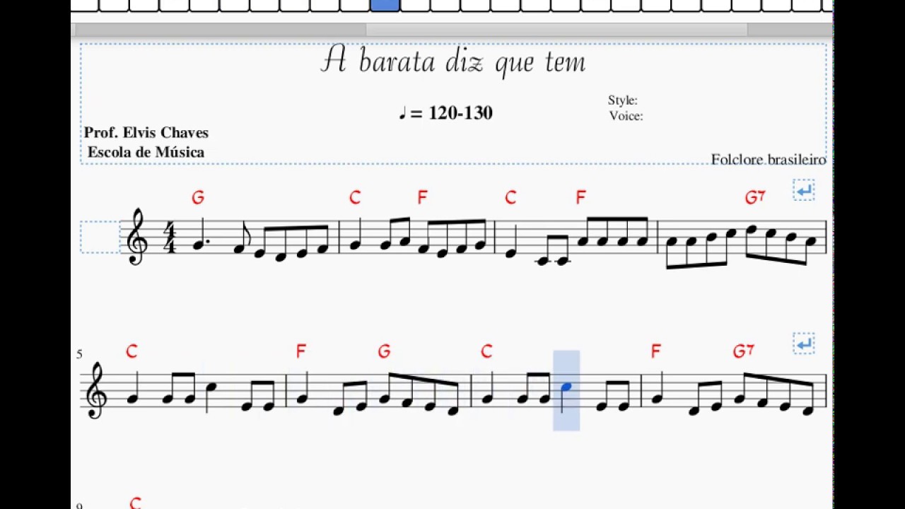 A barata diz que tem - Partitura - YouTube