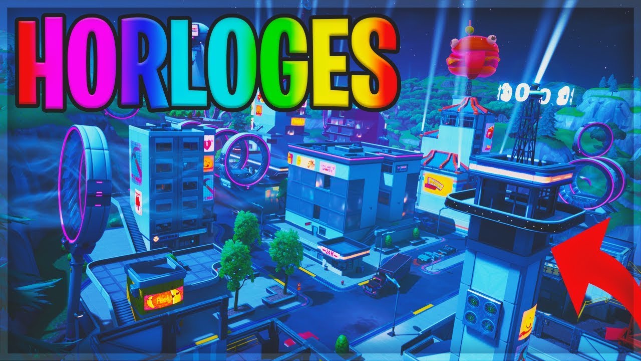 VISITER DIFFERENTES HORLOGES FORTNITE DEFI SEMAINE 8 SAISON 9 - YouTube