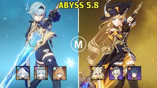 C6 Eula Hyper Carry & C2 Navia Double Pyro - Spiral Abyss 5.8 Floor 12 9 stars Genshin Impact