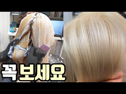 [SUB]백금발 탈색 염색 하는법 총정리(보색작업 하는법,보색샴푸 만드는법,횟수)